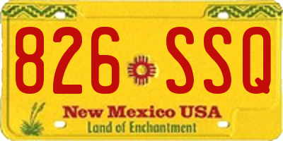 NM license plate 826SSQ