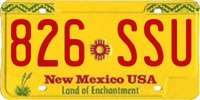 NM license plate 826SSU