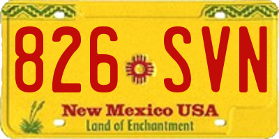 NM license plate 826SVN