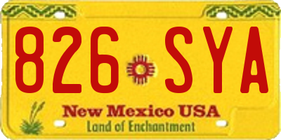 NM license plate 826SYA