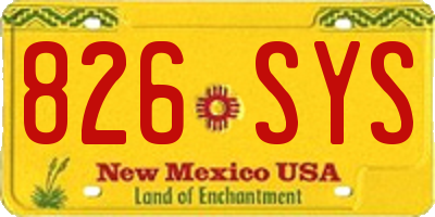 NM license plate 826SYS
