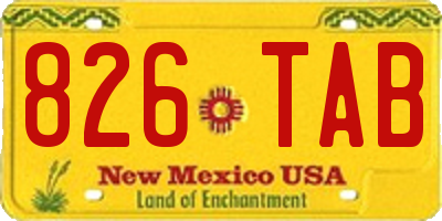 NM license plate 826TAB