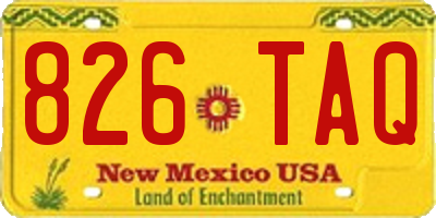 NM license plate 826TAQ
