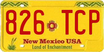NM license plate 826TCP
