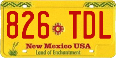 NM license plate 826TDL