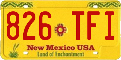 NM license plate 826TFI