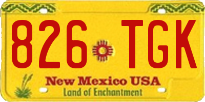 NM license plate 826TGK