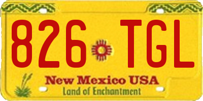 NM license plate 826TGL