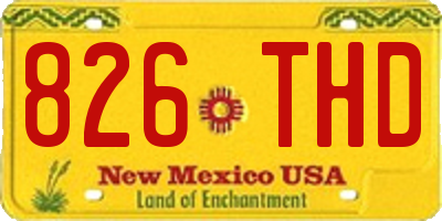 NM license plate 826THD