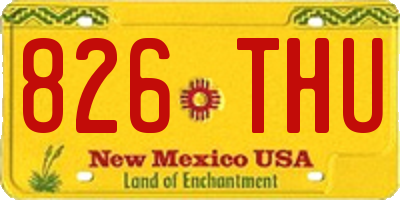 NM license plate 826THU
