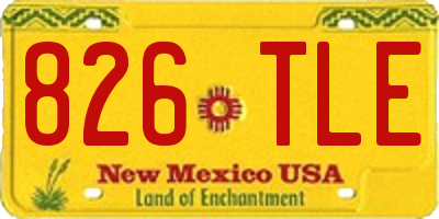 NM license plate 826TLE