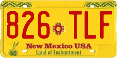 NM license plate 826TLF