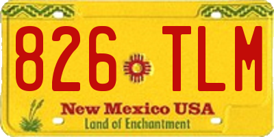 NM license plate 826TLM