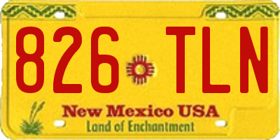 NM license plate 826TLN