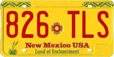 NM license plate 826TLS