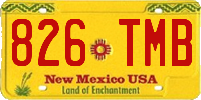 NM license plate 826TMB