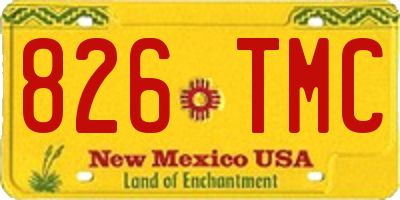 NM license plate 826TMC