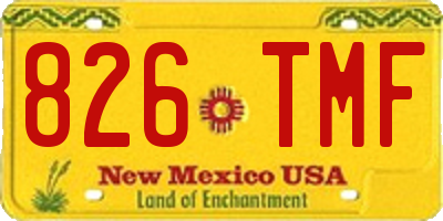 NM license plate 826TMF