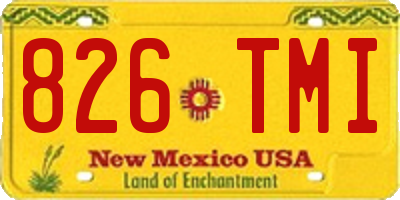 NM license plate 826TMI