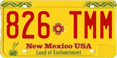 NM license plate 826TMM
