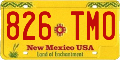 NM license plate 826TMO