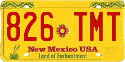NM license plate 826TMT