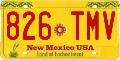 NM license plate 826TMV