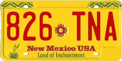 NM license plate 826TNA