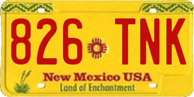 NM license plate 826TNK