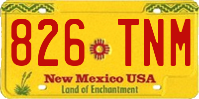 NM license plate 826TNM