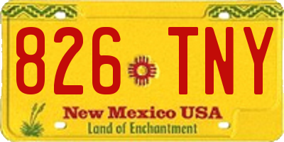 NM license plate 826TNY
