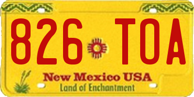 NM license plate 826TOA