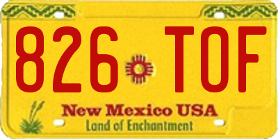 NM license plate 826TOF