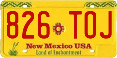 NM license plate 826TOJ