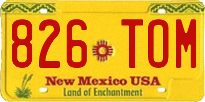 NM license plate 826TOM