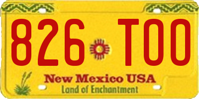 NM license plate 826TOO