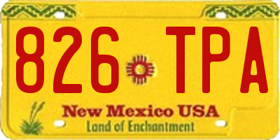 NM license plate 826TPA