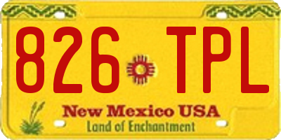 NM license plate 826TPL