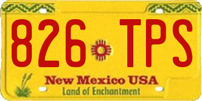 NM license plate 826TPS