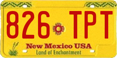 NM license plate 826TPT