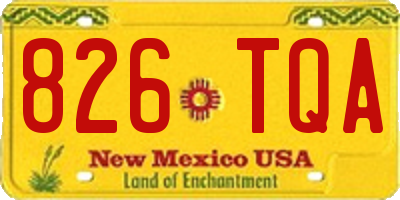 NM license plate 826TQA