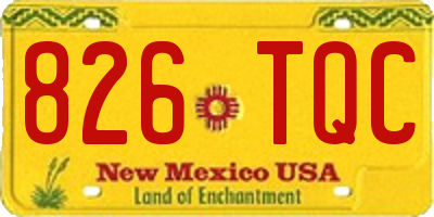 NM license plate 826TQC