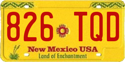 NM license plate 826TQD