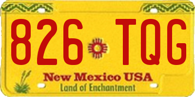 NM license plate 826TQG