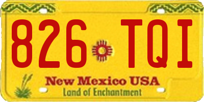 NM license plate 826TQI