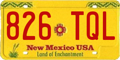 NM license plate 826TQL