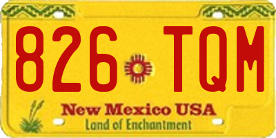 NM license plate 826TQM