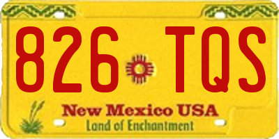 NM license plate 826TQS