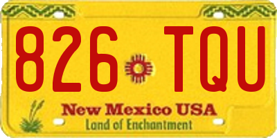 NM license plate 826TQU