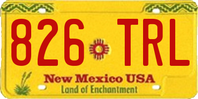 NM license plate 826TRL